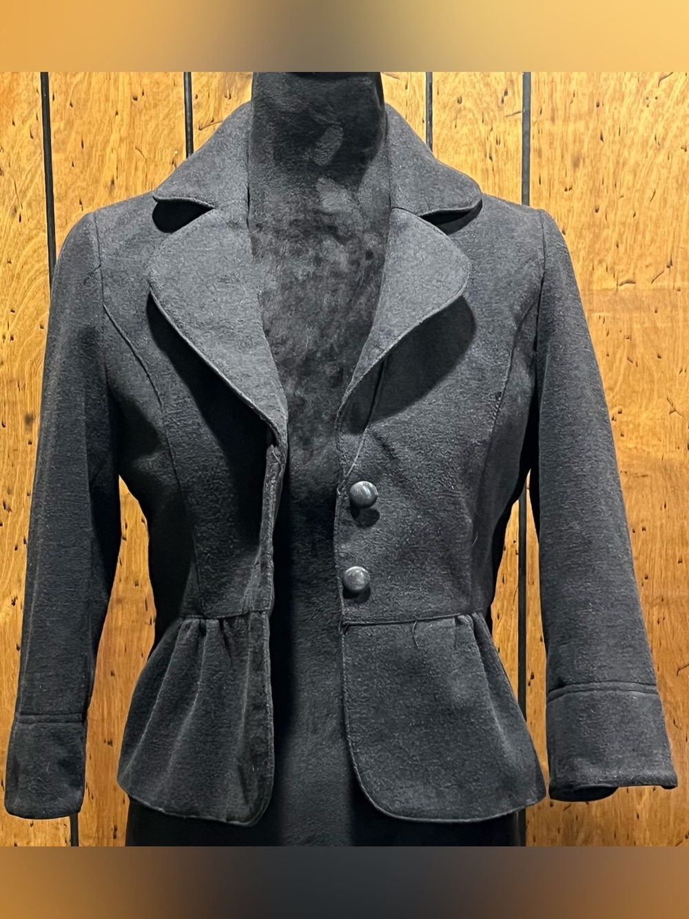 Amisu Black Tailored Peplum Blazer size 36